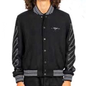 Off-White Lines bomber jacket in wool black colour